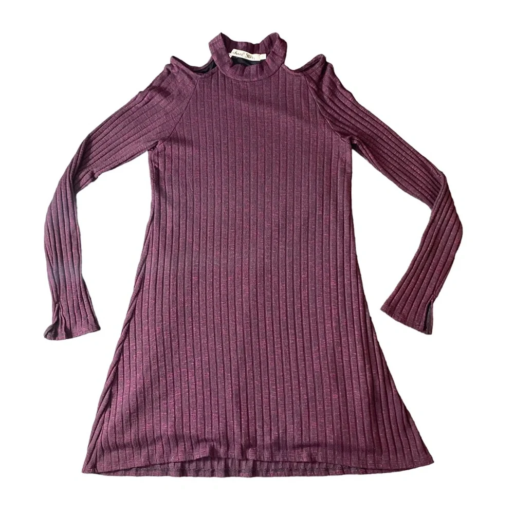Michael Stars Ribbed Mini Dress Size M Jasper Boy Cut Out Mock Neck Office - Picture 4 of 12